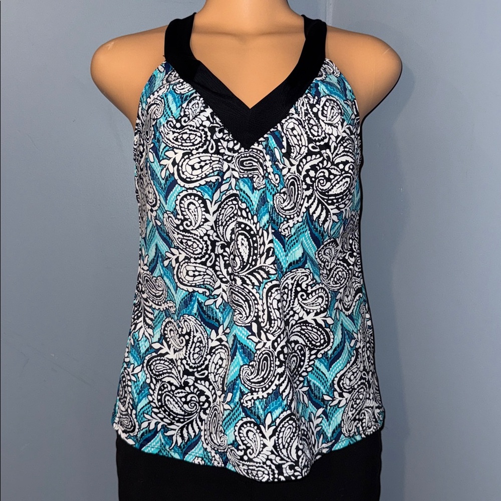 Patterned Swimwear Tank Top - Size 12